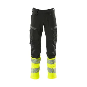 Housut polvitaskuilla, Accelerate safe Ultimate stretch, musta, hi-vis keltainen