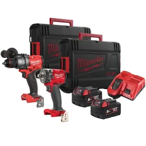 M18 BLPP2A3-502X Power Pack Iskuporak./Ruuviv./2x 5Ah akku,/Laturi,/HD bo